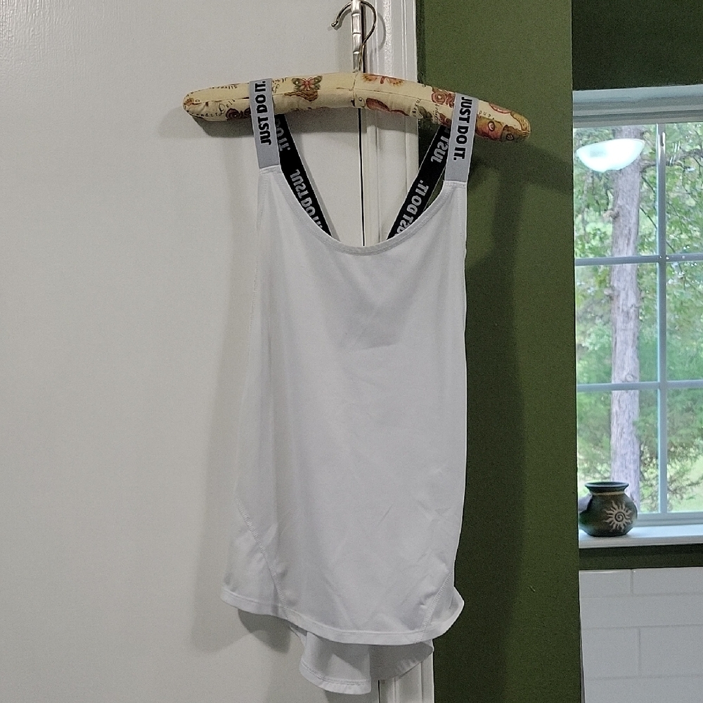 Nike White Tank with Black Logo Straps